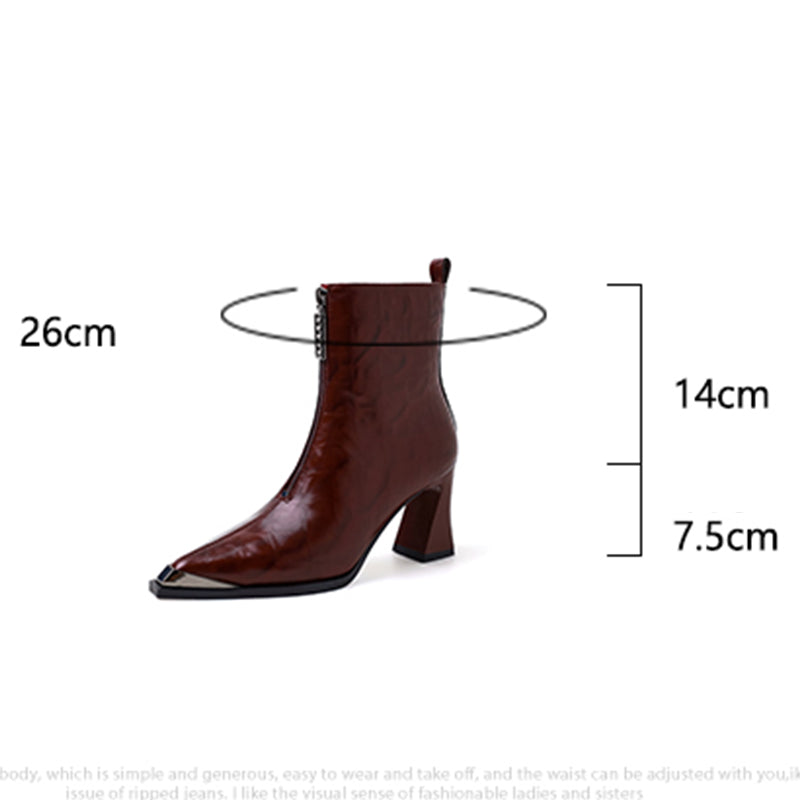 LeatherLux Chic Pointed Toe Winter Boots