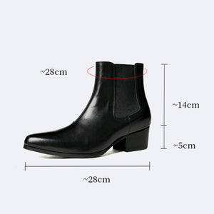 Chic Genuine Leather Pointed Toe Dress Boots