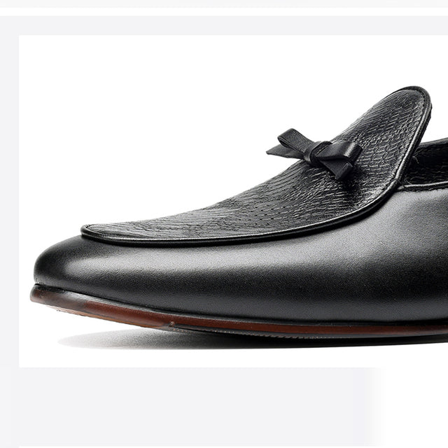 LuxeCroco Glossy Leather Round Oxford Dress Shoes