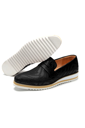 Elegant Round-Toe Platform Cow Leather Loafers