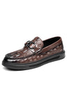 AlliLux Exotic Slip On Decor Designer Dress Shoes