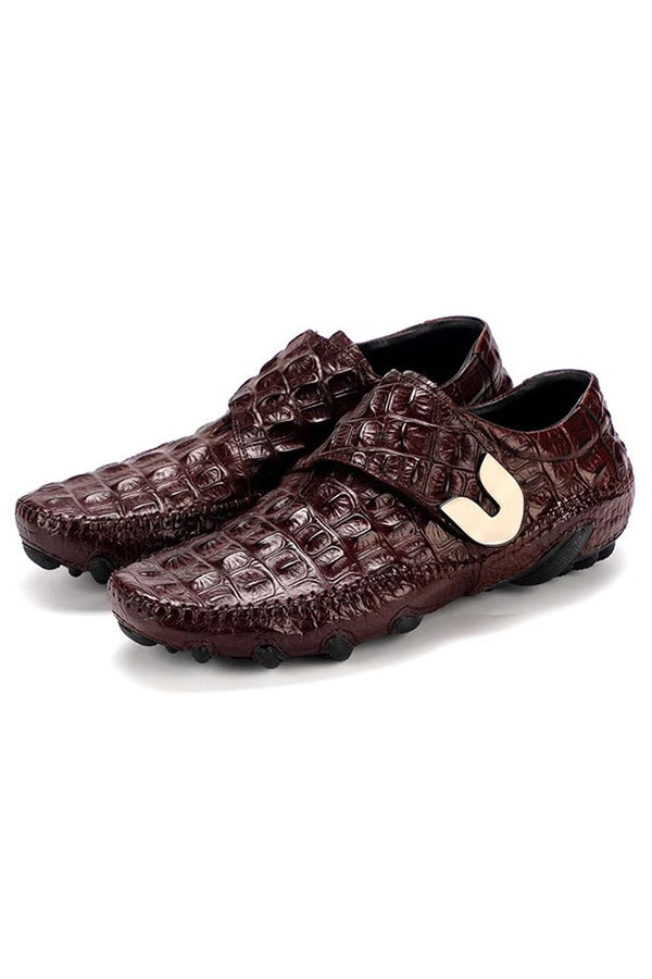 Luxury Alligator Texture Slip-On Oxford Shoes