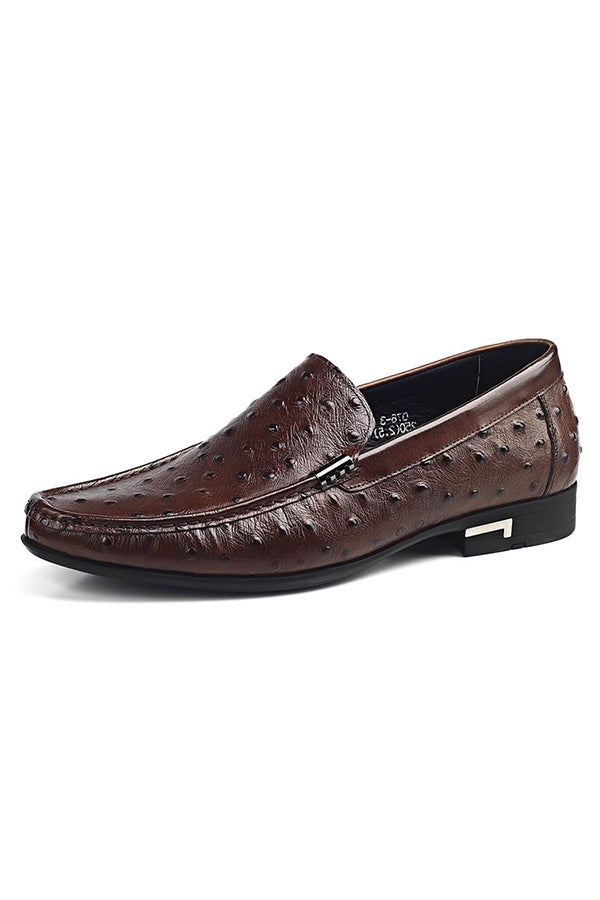 AlliLux Exotic Leather Slip-On Casual Loafers