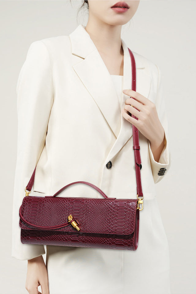 Serpatura Snake Pattern Event Clutch Purse