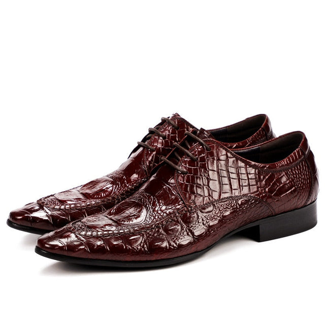 Luxury CrocLeather Oxford Dress Shoes