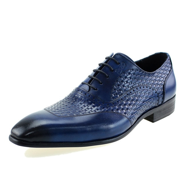 Luxeleather Exotic Pattern Oxford Dress Shoes - FINAL SALE