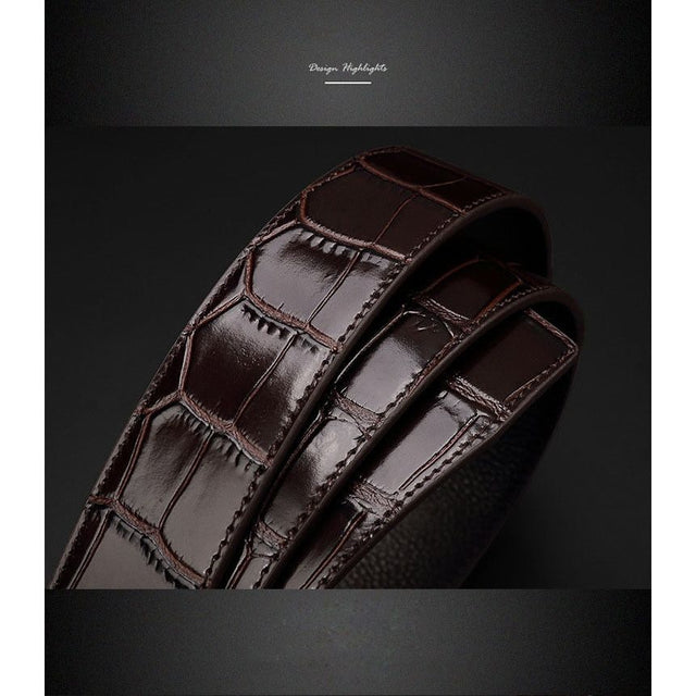 Vintage Luxe Croco Leather Strap Belt