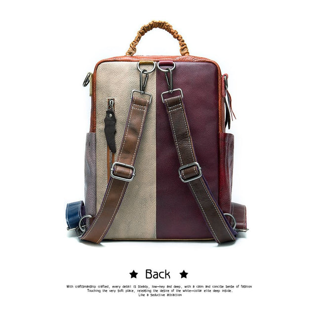 Luxury Exotic Patchwork Leather Laptop Backpack - FINAL SALE
