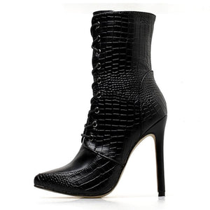 Serpentluxe Lace Up High Heels Chelsea Boots - FINAL SALE