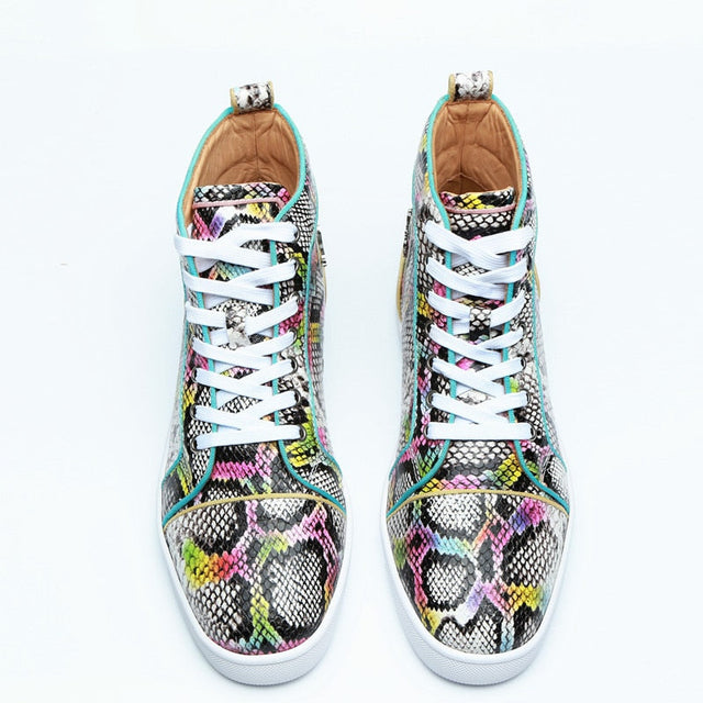 Snakeskin Chic Multicolor High Top Waterproof Shoes123 - FINAL SALE