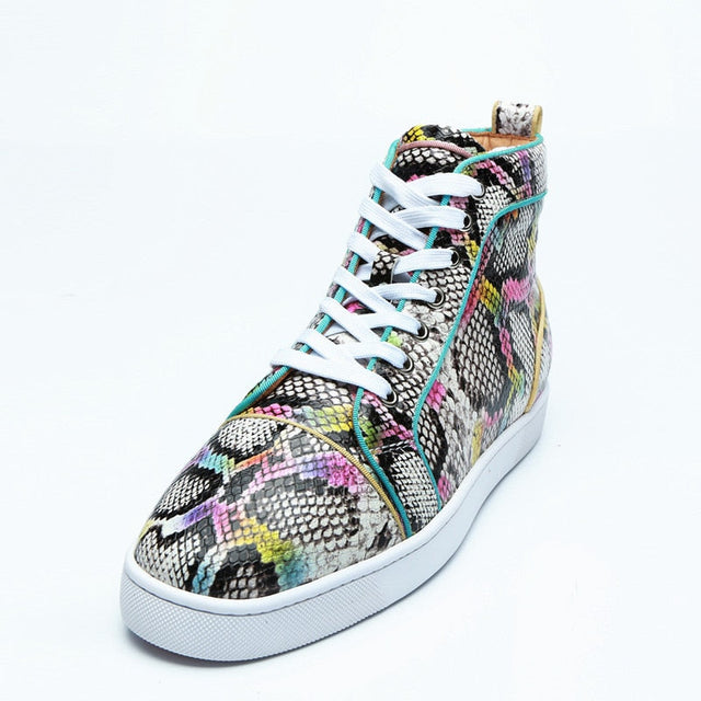 Snakeskin Chic Multicolor High Top Waterproof Shoes123 - FINAL SALE