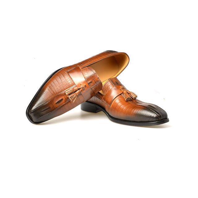 Luxury CrocPoint Slip-On Loafers