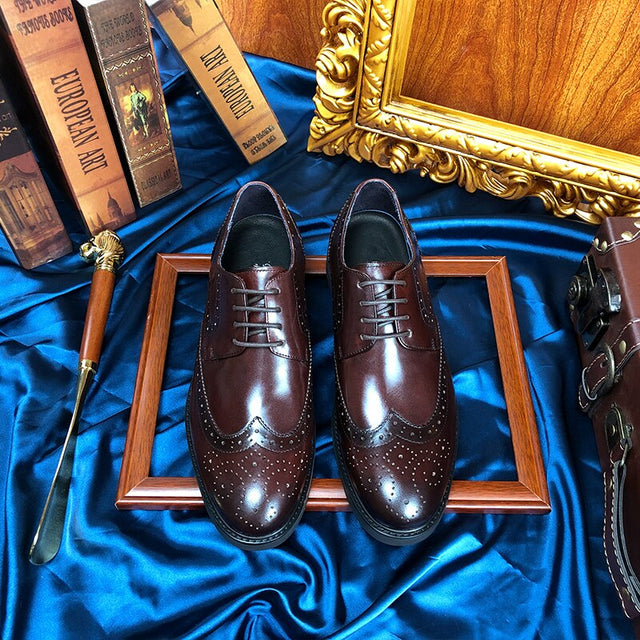 Wingtip Luxe Exotic Pointed Toe Oxford Brogues