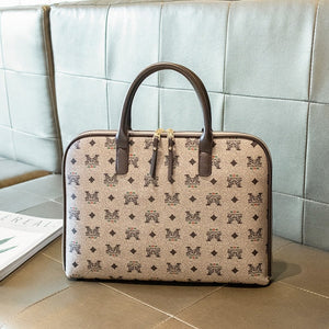 Luxury CrocLeather Laptop Tote & Shoulder Bag