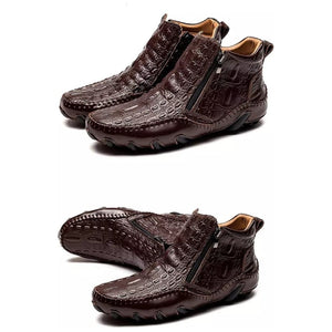 Luxury British Alligator Leather Slip On Ankle Boots - FINAL SALE