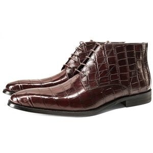 StoneLux Leather Lace-up Brogue Ankle Boots