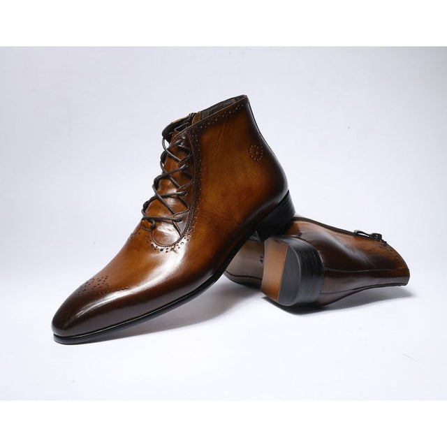 Luxeleather Exotic Lace Up Ankle Derby Boots - FINAL SALE