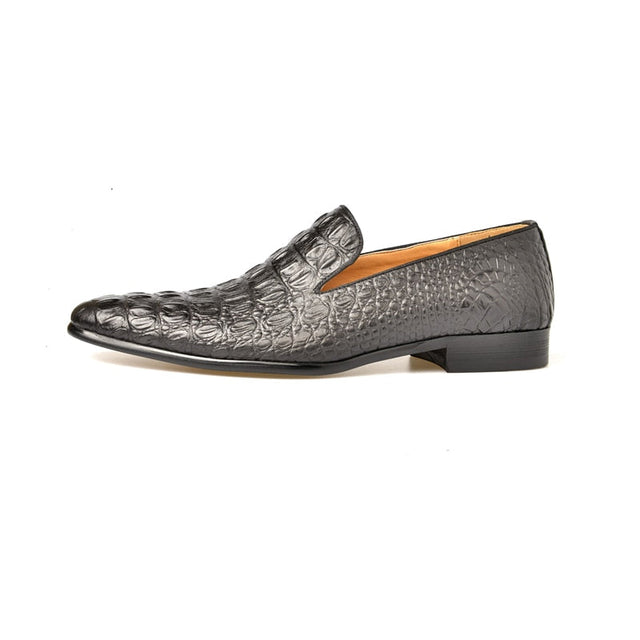 Luxury CrocTex Pointed Toe Slip-On Loafers