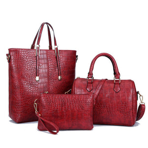 Luxury CrocChic 3 Piece Clutch Wallet Shoulder Bag