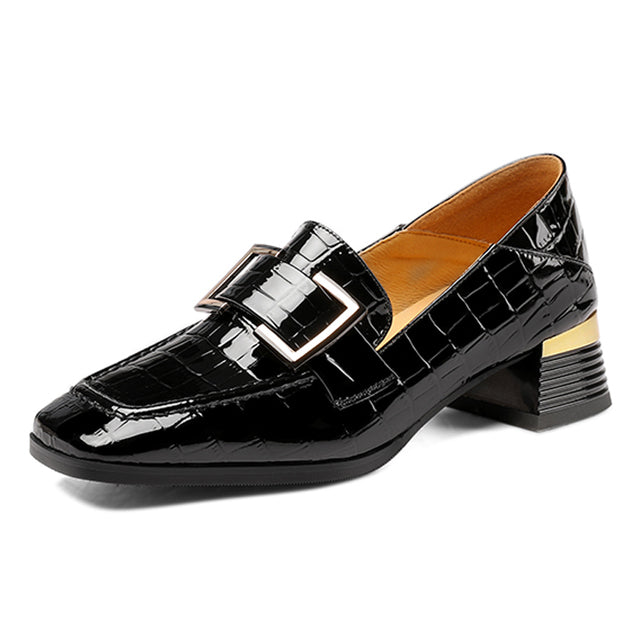 Luxeleather Exotic Square Toe Cross Tied Pumps - FINAL SALE