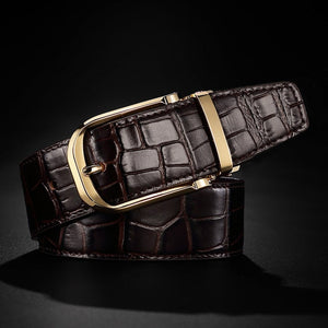 Vintage Luxe Croco Leather Strap Belt