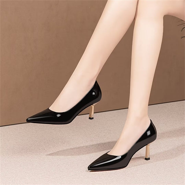 Sleek Silhouette Cow Leather Heels