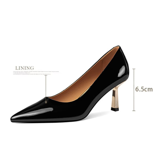 Sleek Silhouette Cow Leather Heels