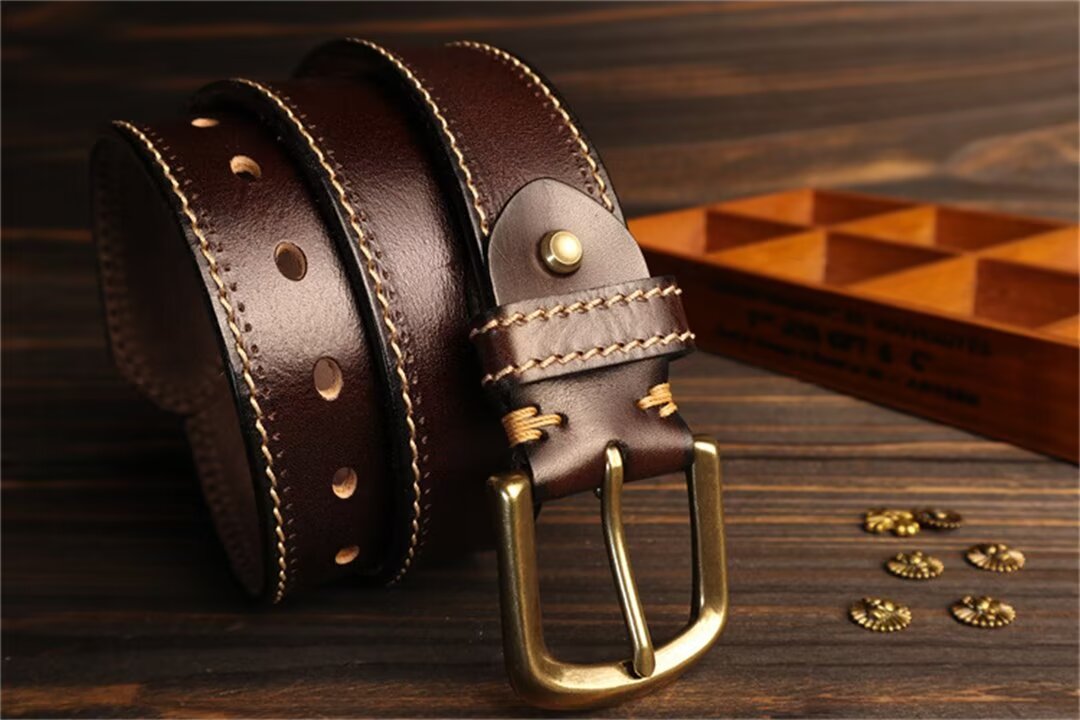 Luxury Cowskin Belt with Copper Clasp