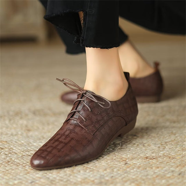 Round Toe Casual Leather Flats