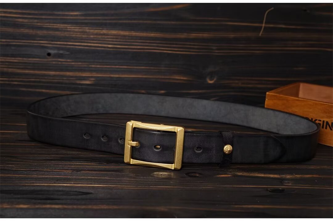 Artisan Copper Buckle Cowskin Belt