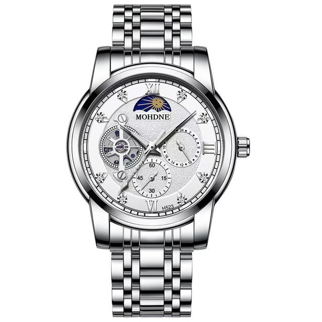 Elegant Quartz Crystal Glass Leather Watch