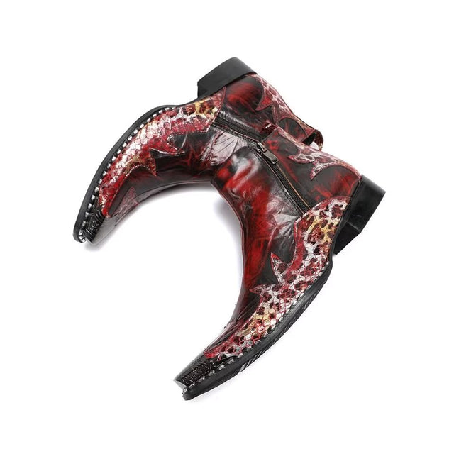 LuxeLeather Flashy Exotic Dress Boots