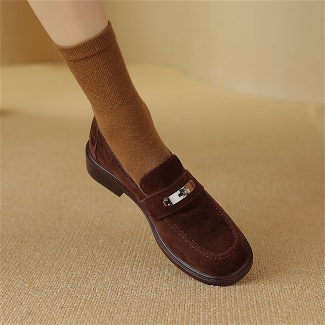 Elegant Flat Cow Leather Shoes