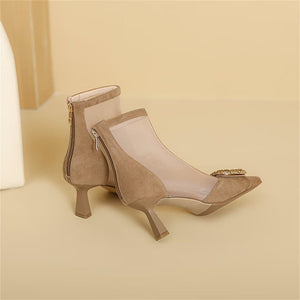 EleganceZip Cow Leather Heels - 7cm