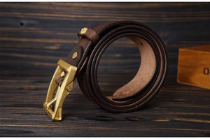 Artisan Copper Buckle Cowskin Belt