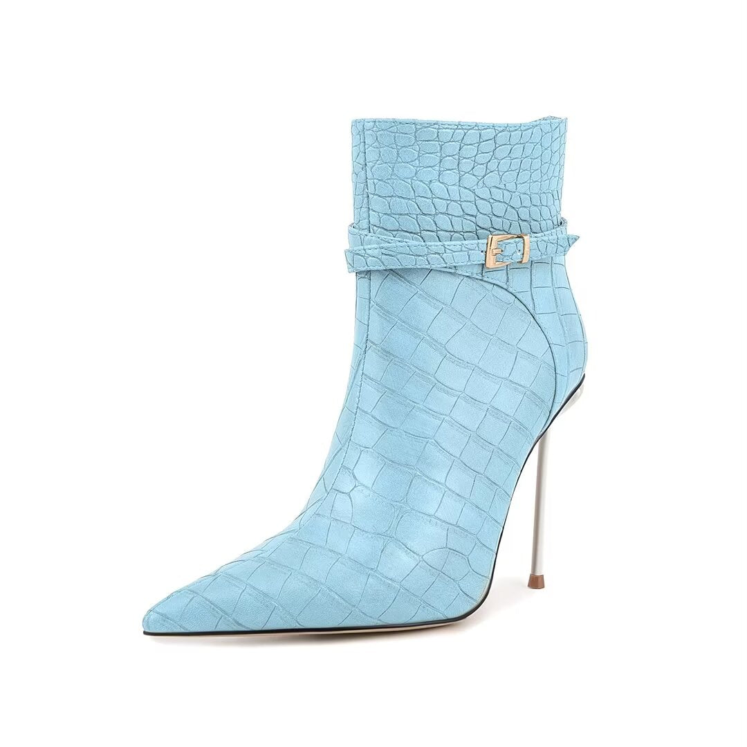 Sky-High Elegance PU Ankle Boots