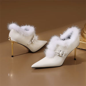 Dramatic Elevation Cow Leather Heels