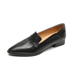 Pointed Grace Leather Flats