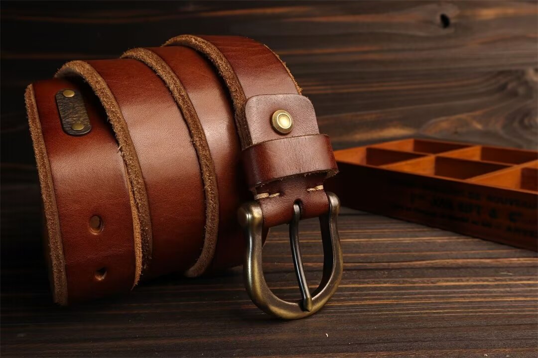 Artisan Crafted Cowskin Belt