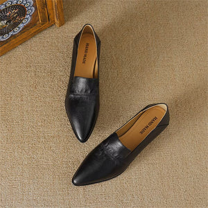 Pointed Grace Leather Flats