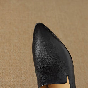 Pointed Grace Leather Flats