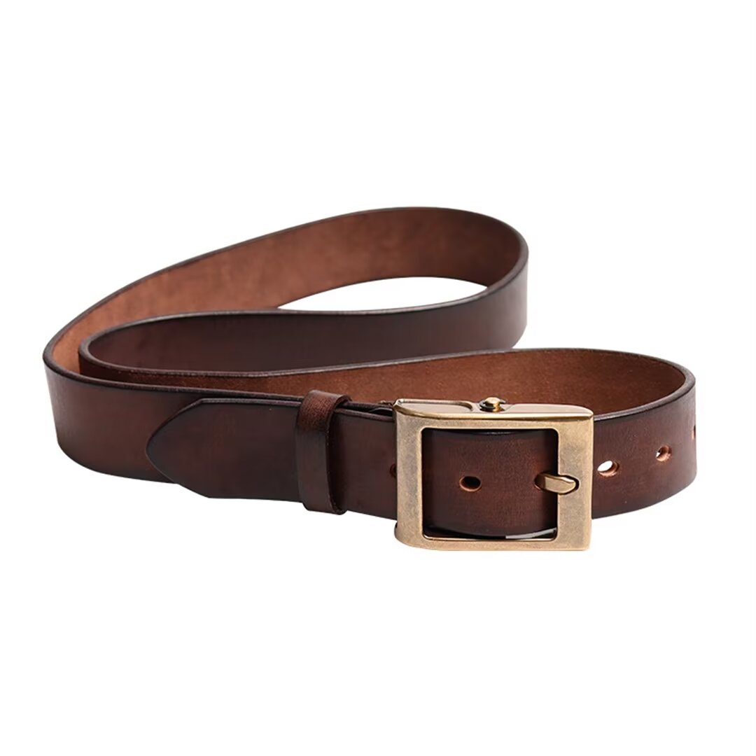 Signature Cowskin Belt with Copper Accent