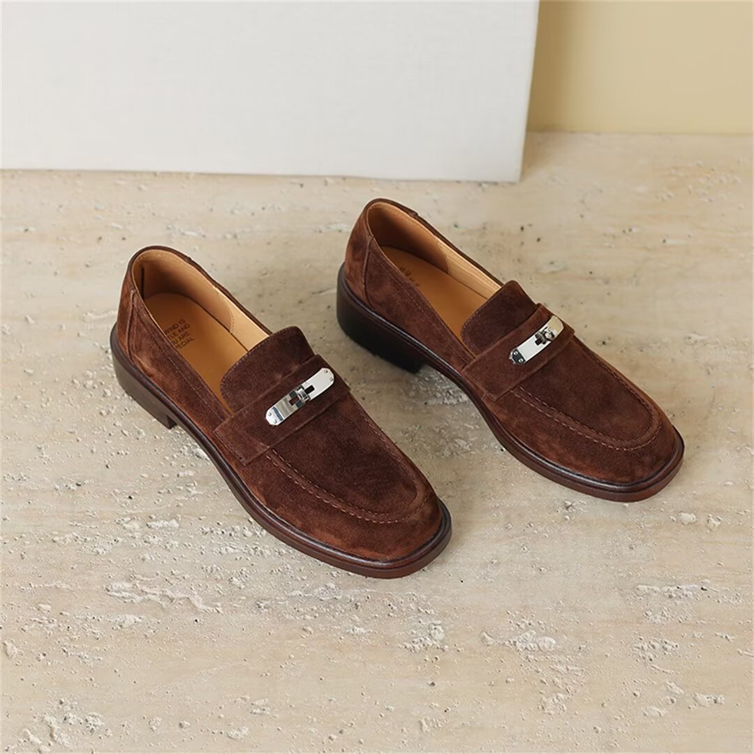 Elegant Flat Cow Leather Shoes