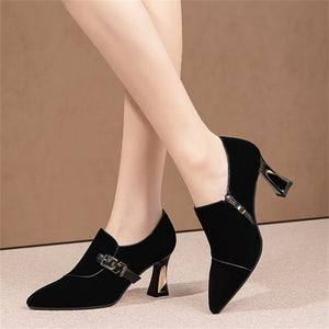 Pointed Precision Cow Leather Pumps