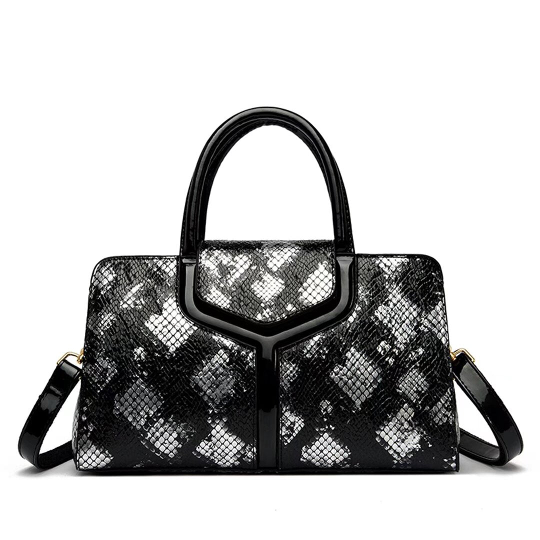 GlamTrend Alligator Pattern Handbag