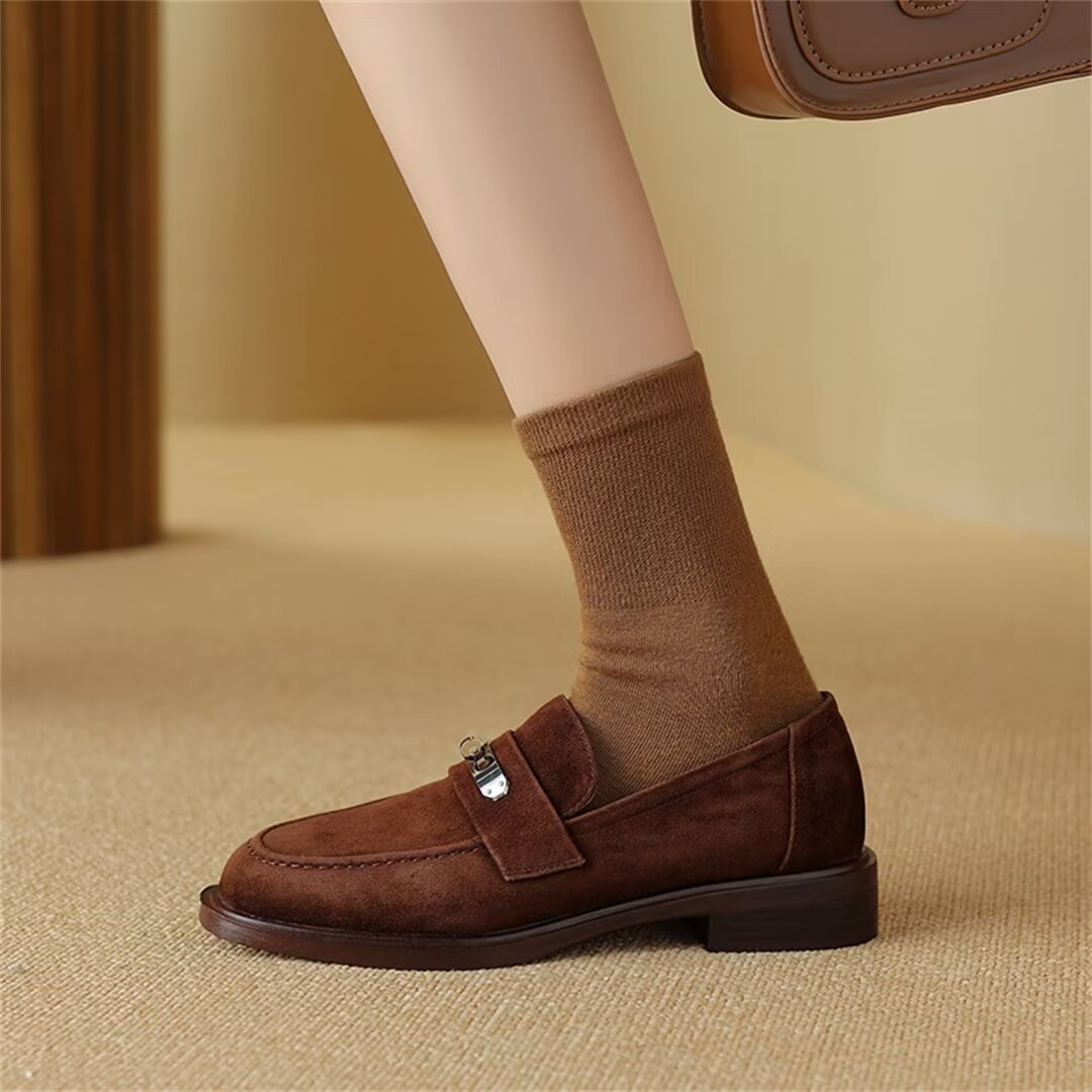 Elegant Flat Cow Leather Shoes