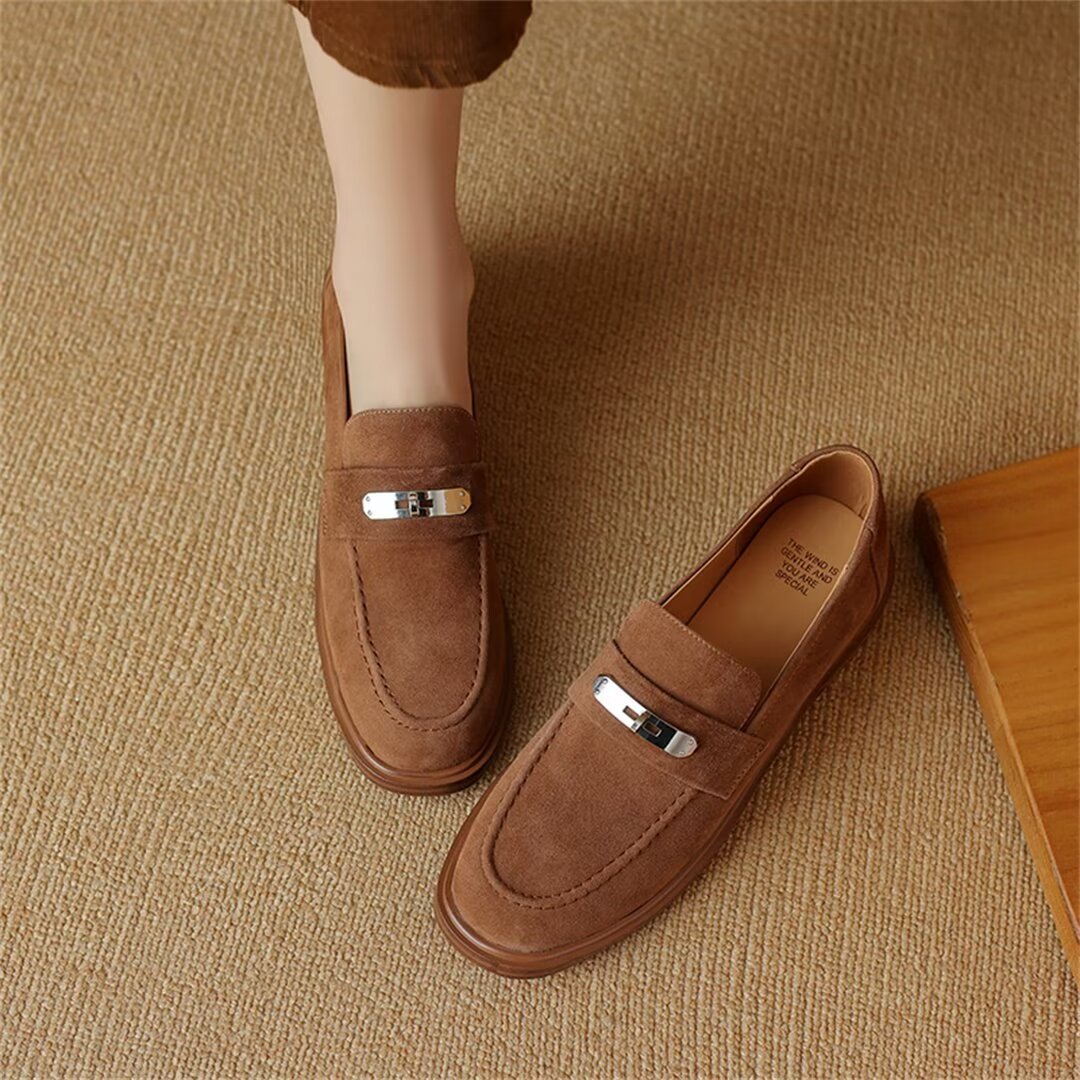 Elegant Flat Cow Leather Shoes