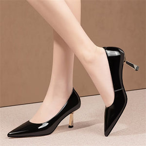 Sleek Silhouette Cow Leather Heels