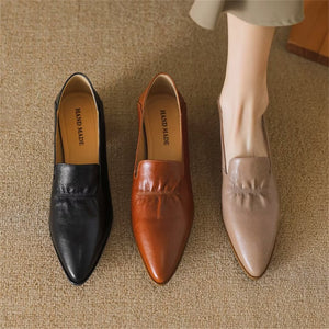 Pointed Grace Leather Flats