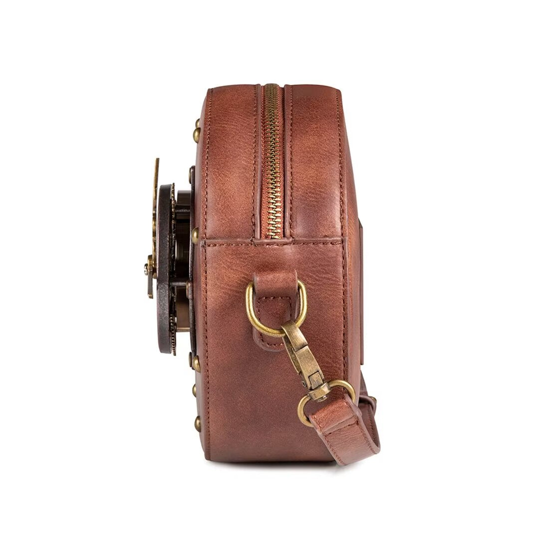 Exotic Round Leather Statement Bag